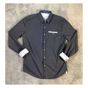 Craft + Flow Men's Black Textured Button Down Shirt XL